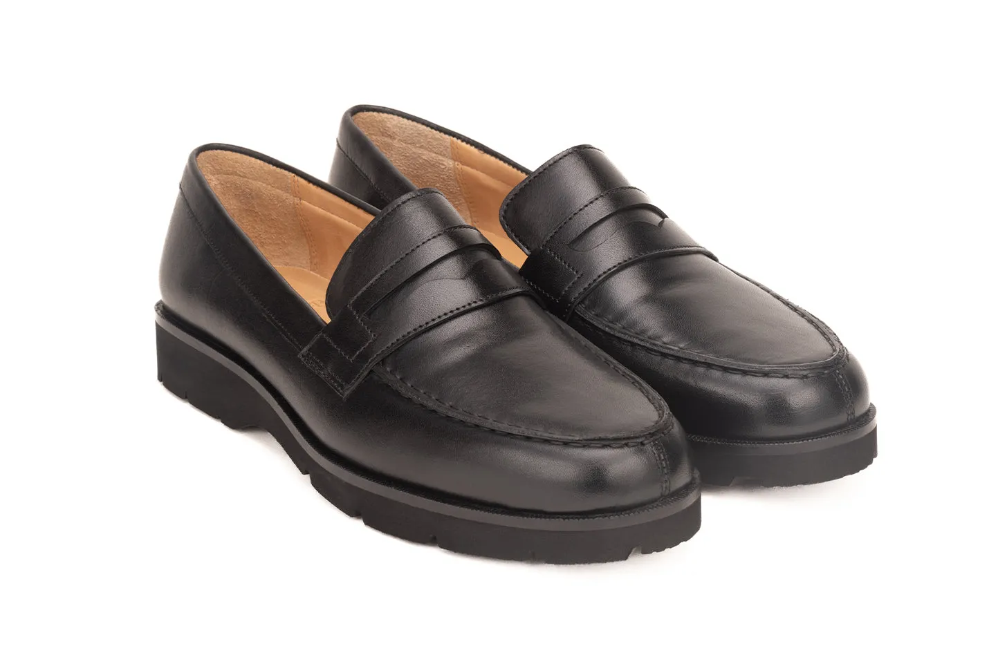 Split toe Penny Loafer with hand-stitched apron