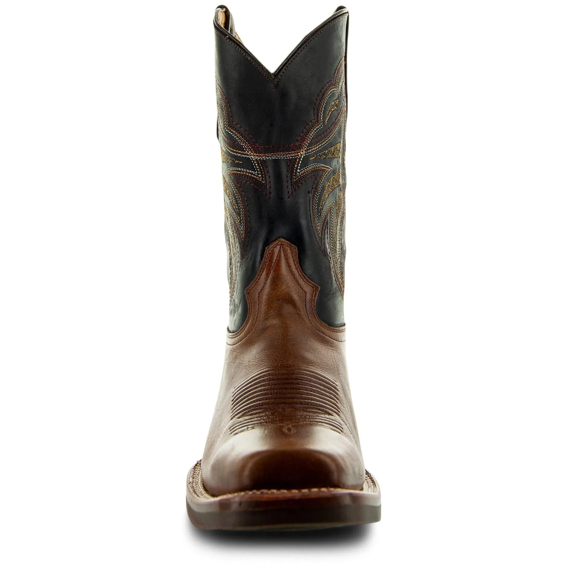 Square Toe Leather Cowboy Boots H4002