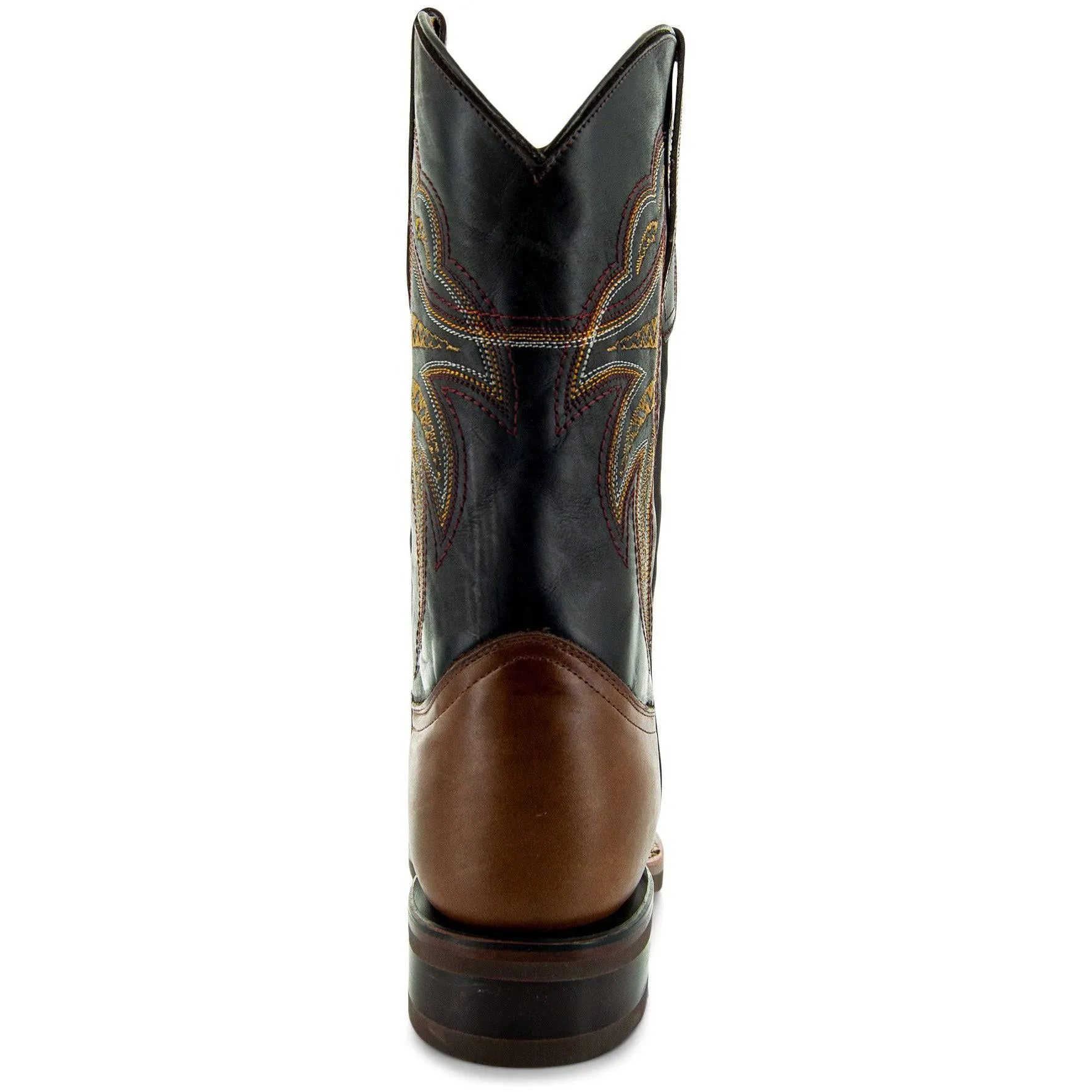 Square Toe Leather Cowboy Boots H4002