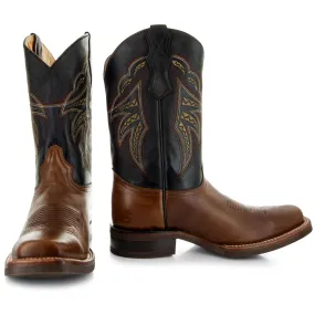 Square Toe Leather Cowboy Boots H4002