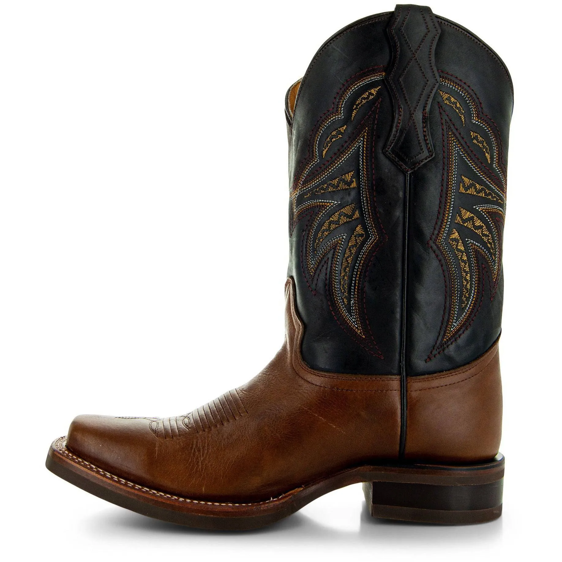 Square Toe Leather Cowboy Boots H4002