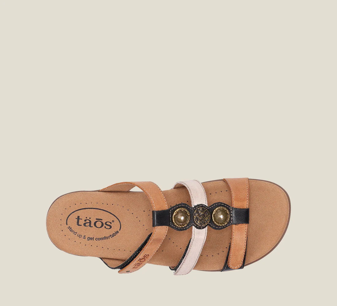 Taos Women’s Prize 4 Slide Sandals-Tan Multi