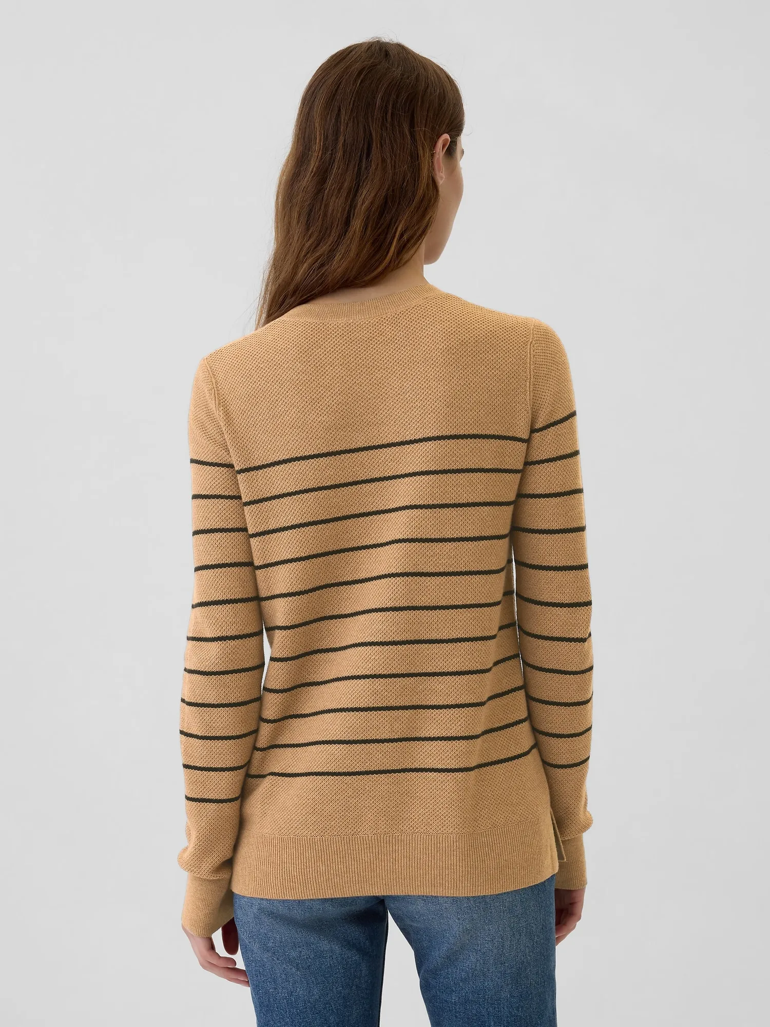 Textured Stripe Crewneck Sweater