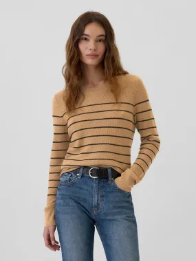 Textured Stripe Crewneck Sweater