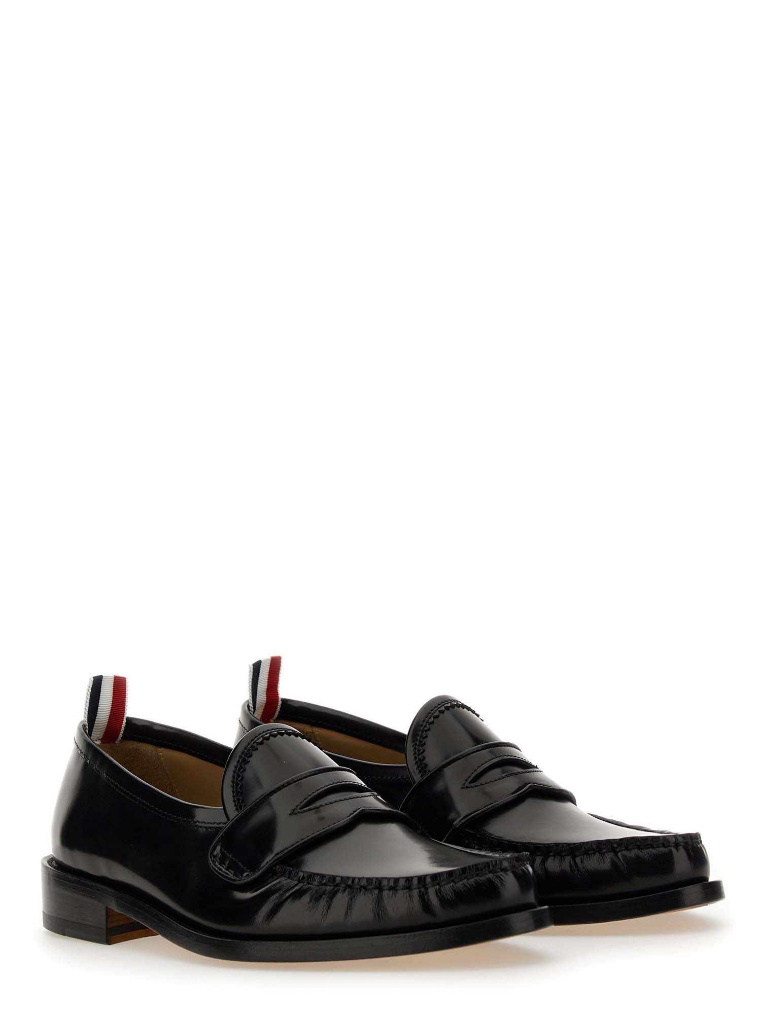 THOM BROWNE    BRUSHED LEATHER LOAFER