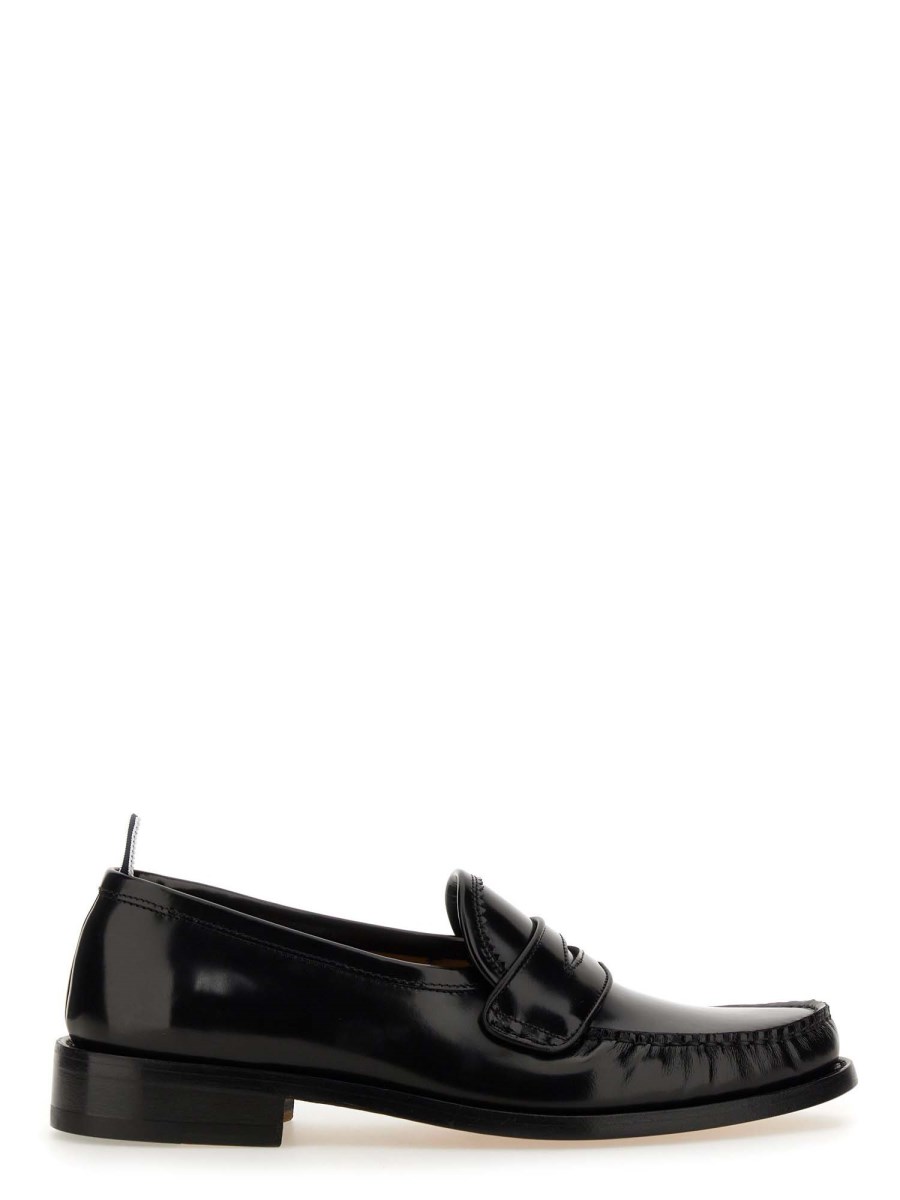 THOM BROWNE    BRUSHED LEATHER LOAFER