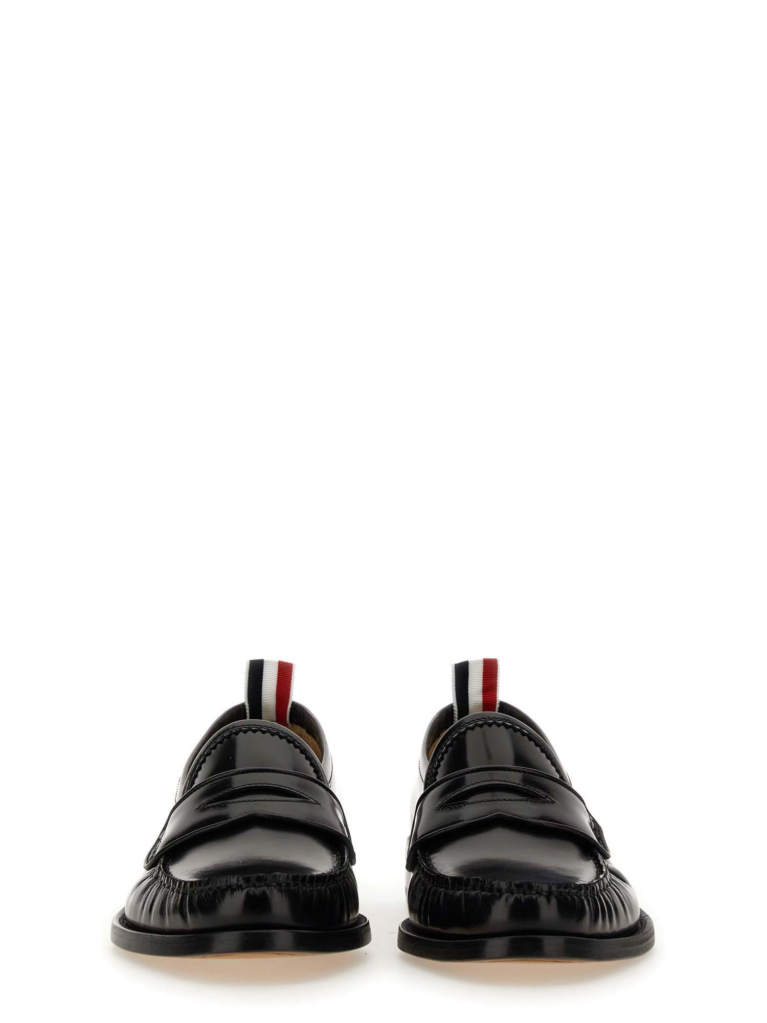 THOM BROWNE    BRUSHED LEATHER LOAFER