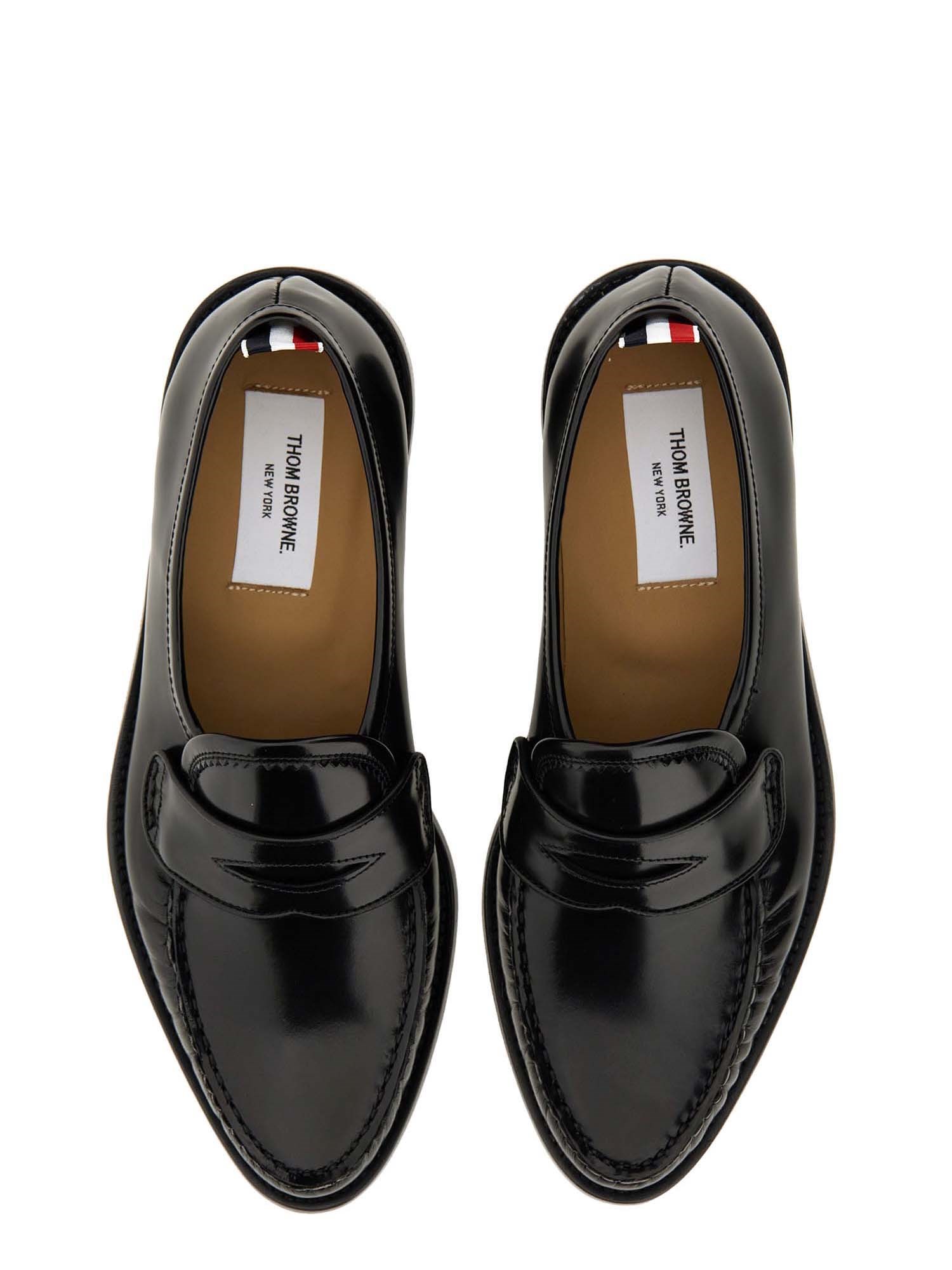 THOM BROWNE    BRUSHED LEATHER LOAFER