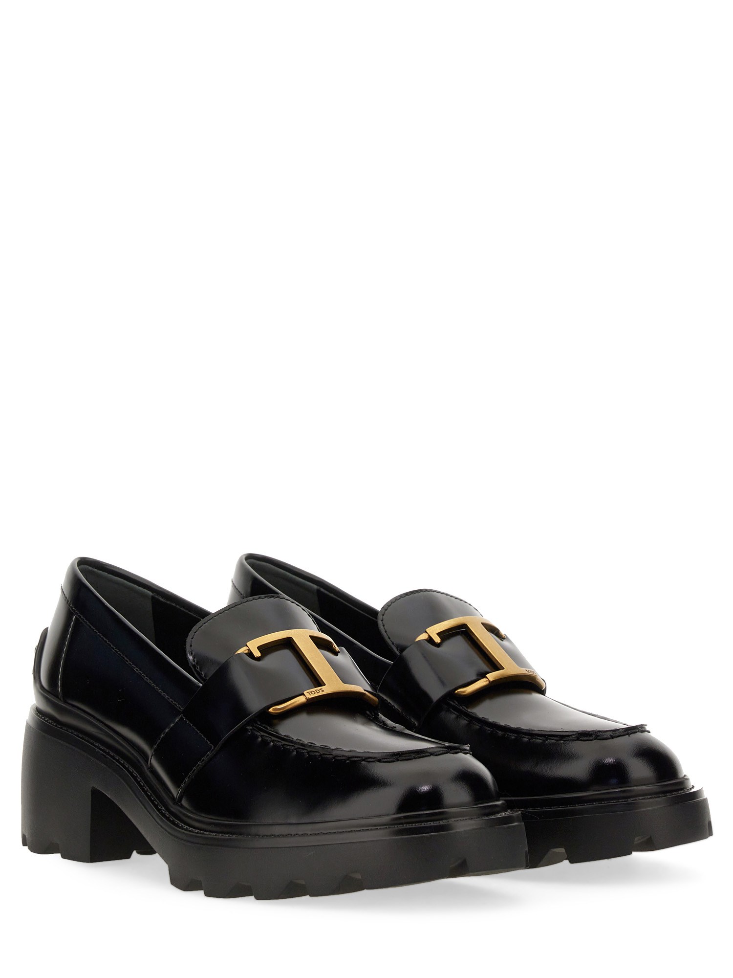 TOD'S    LEATHER LOGO LOAFER