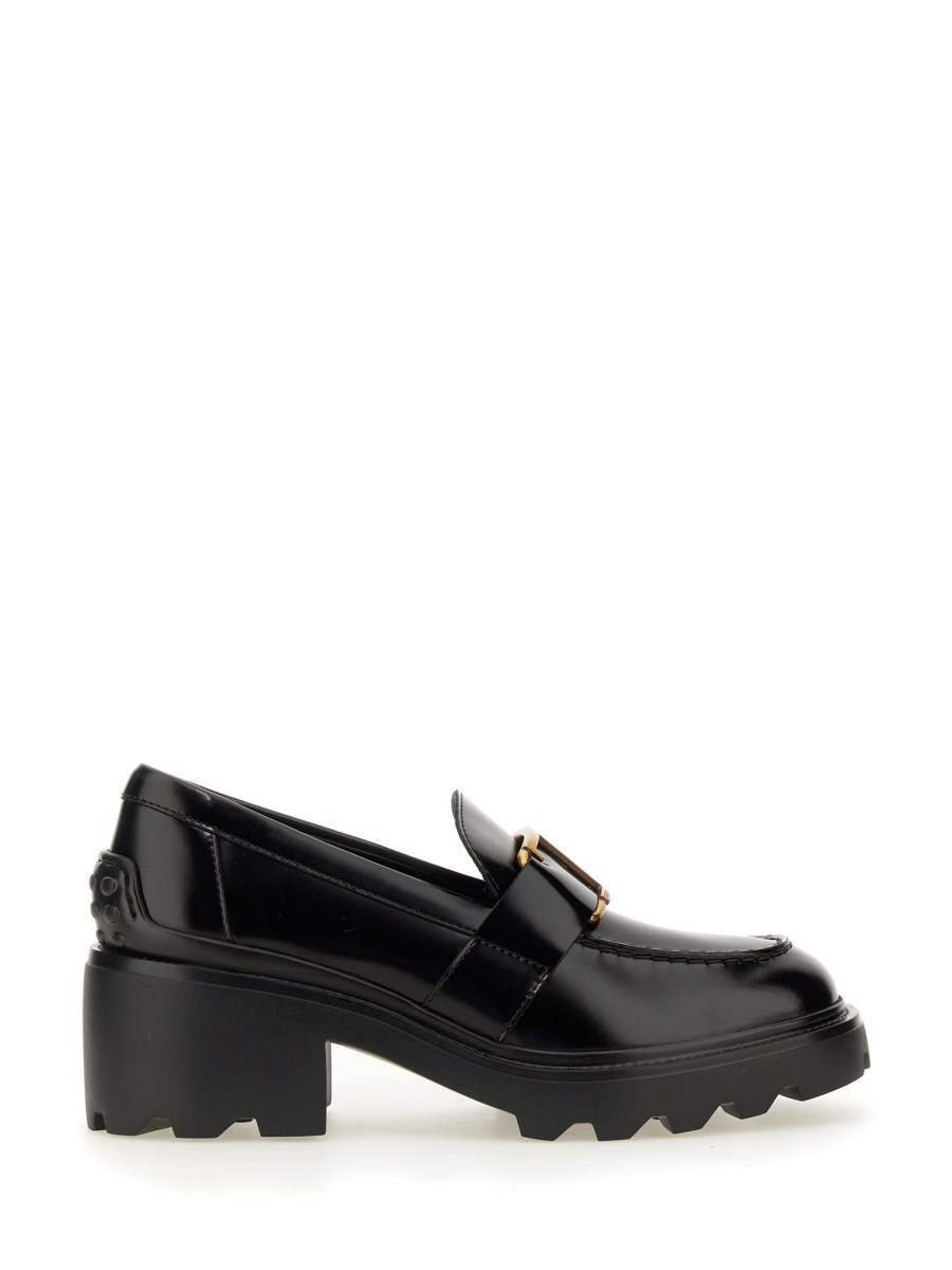 TOD'S    LEATHER LOGO LOAFER