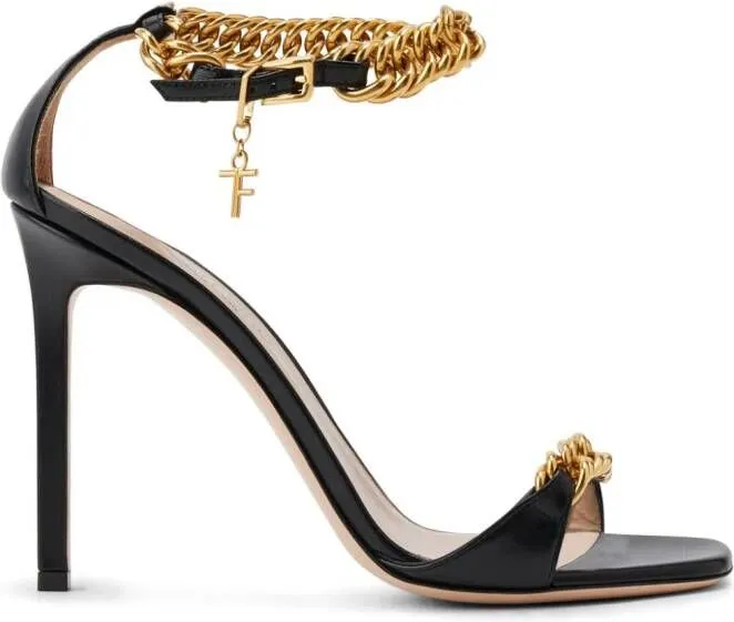 TOM FORD Zenith 105mm chain-link sandals Black