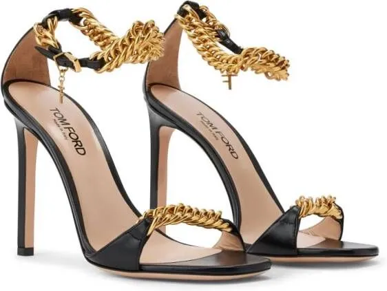 TOM FORD Zenith 105mm chain-link sandals Black