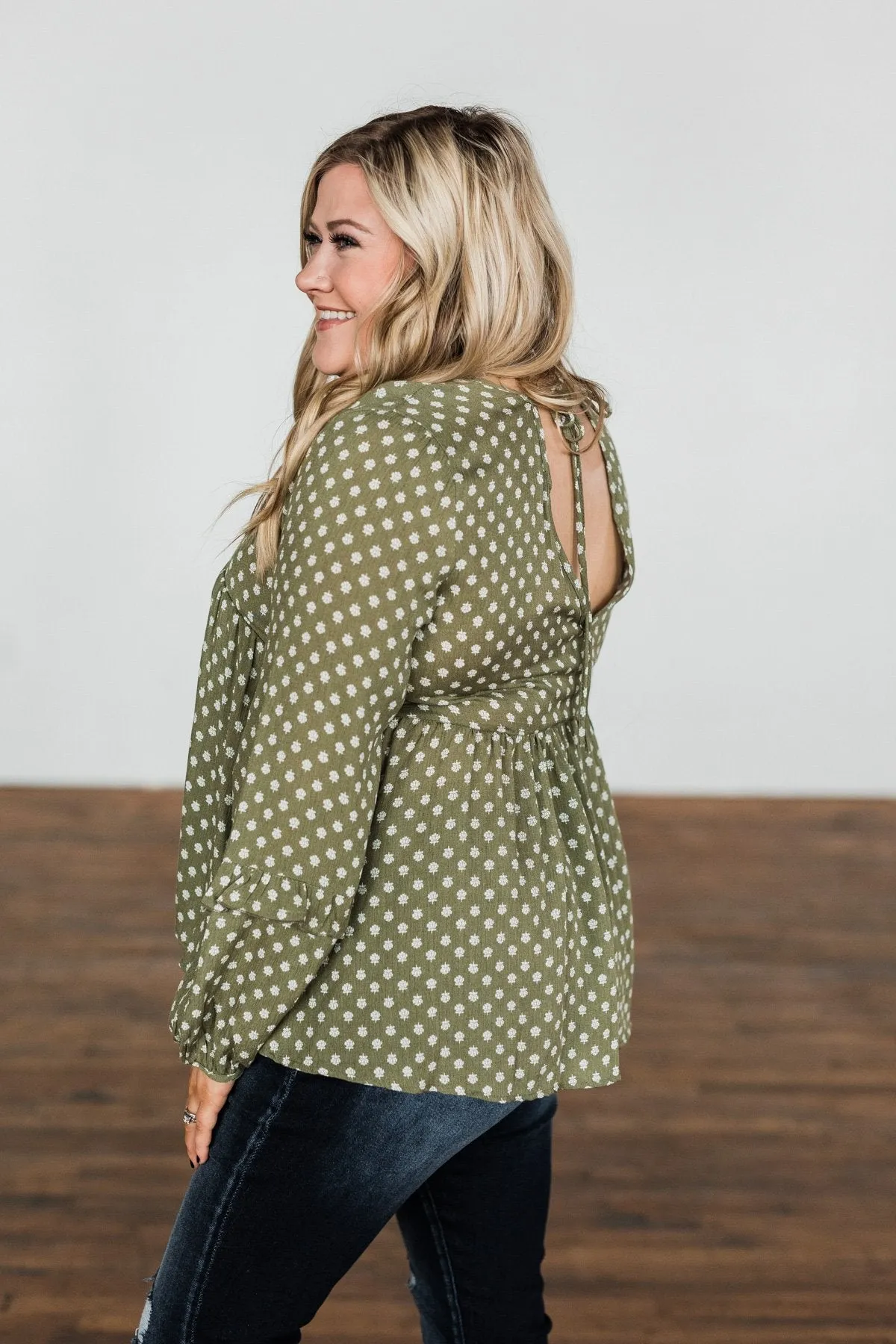 Wander Through The Wildflowers Blouse- Olive