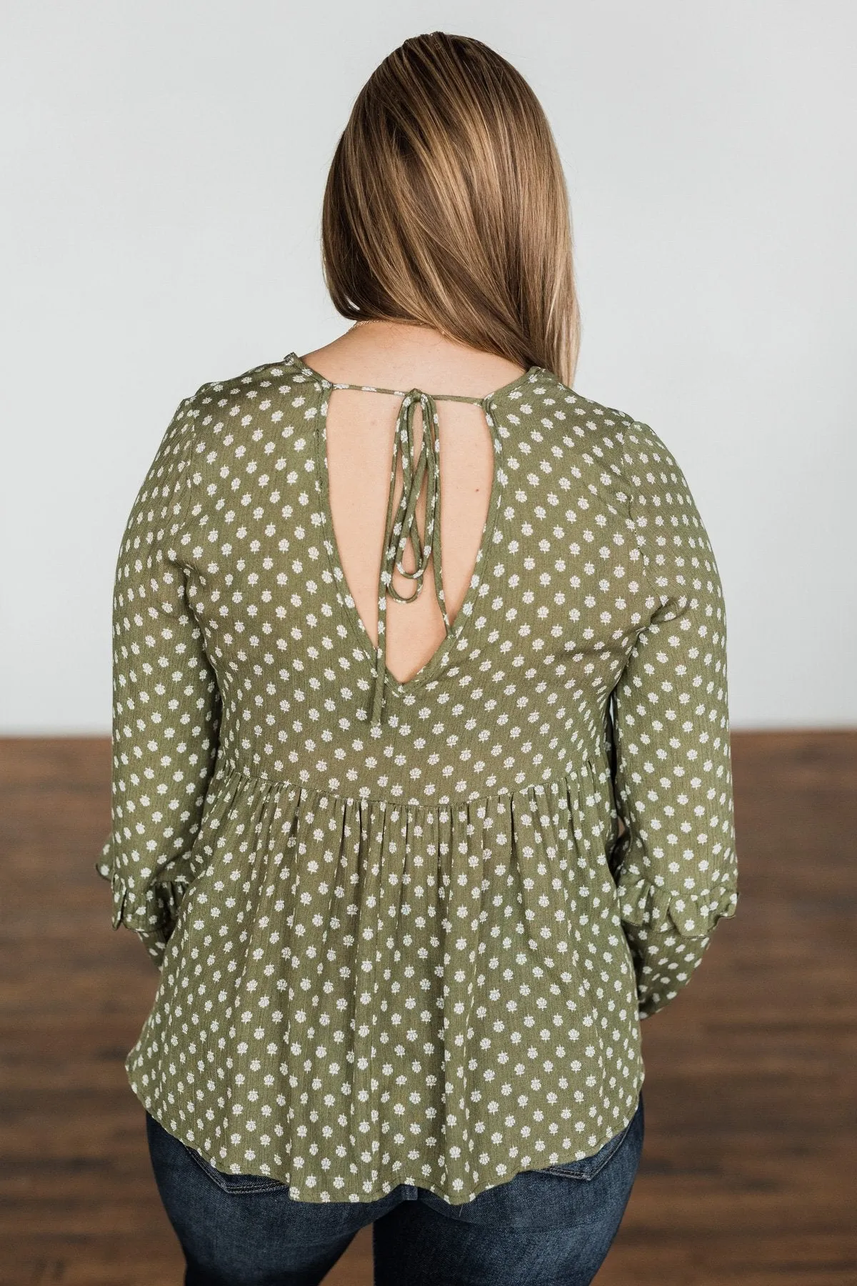 Wander Through The Wildflowers Blouse- Olive