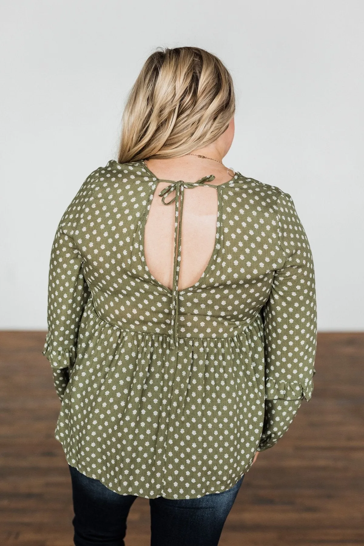 Wander Through The Wildflowers Blouse- Olive