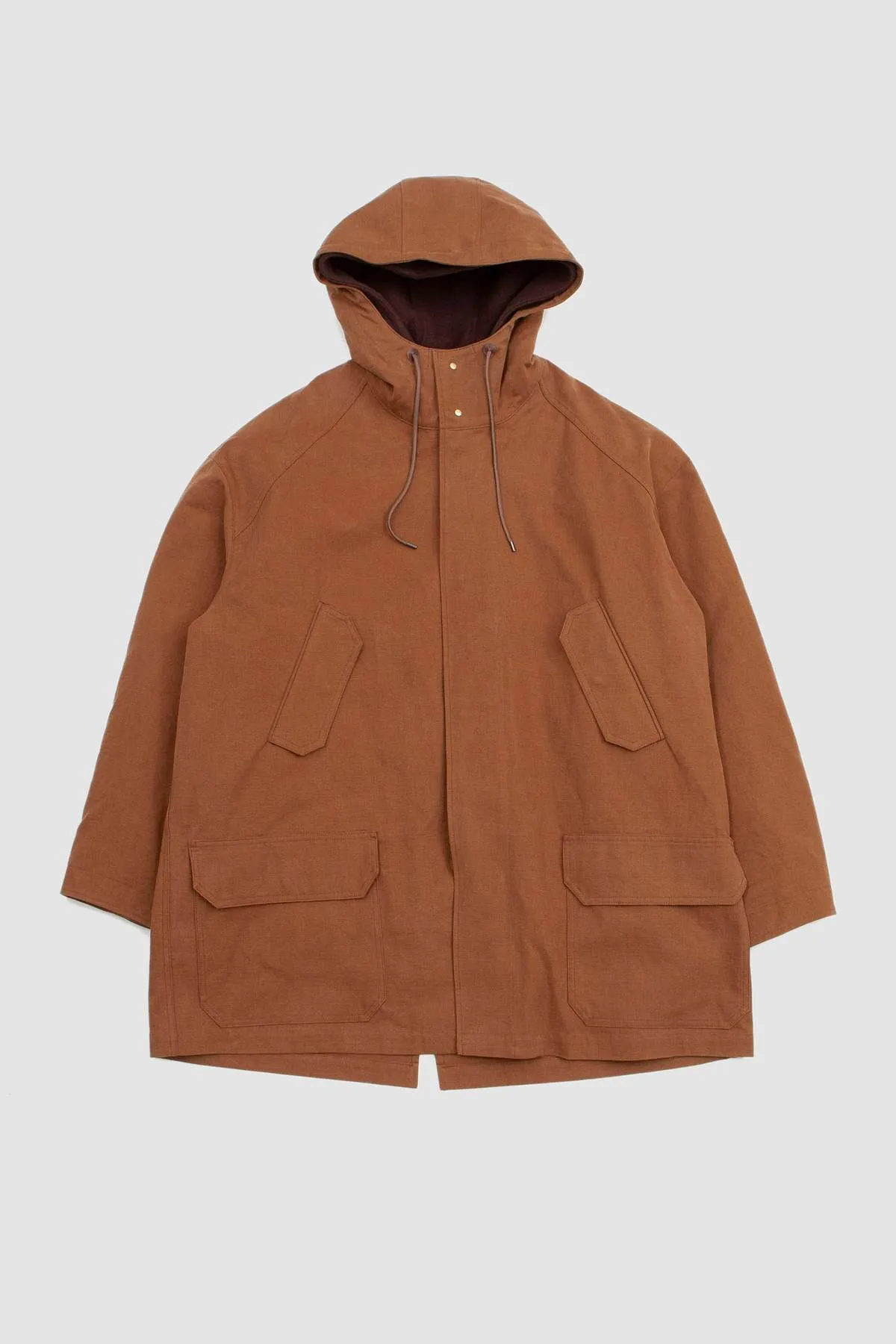 Washed Heavy Canvas Liner Coat - Brown