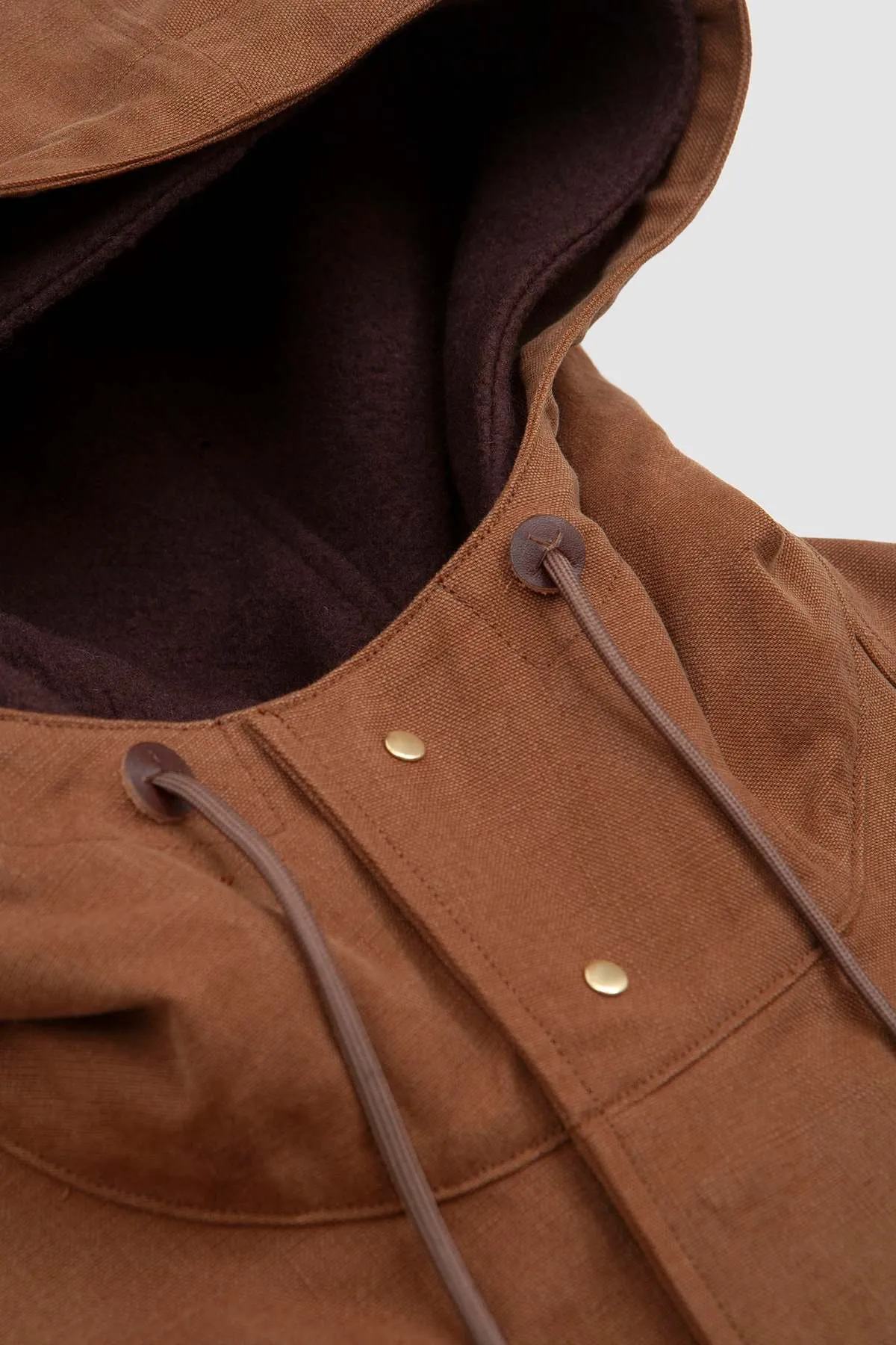 Washed Heavy Canvas Liner Coat - Brown