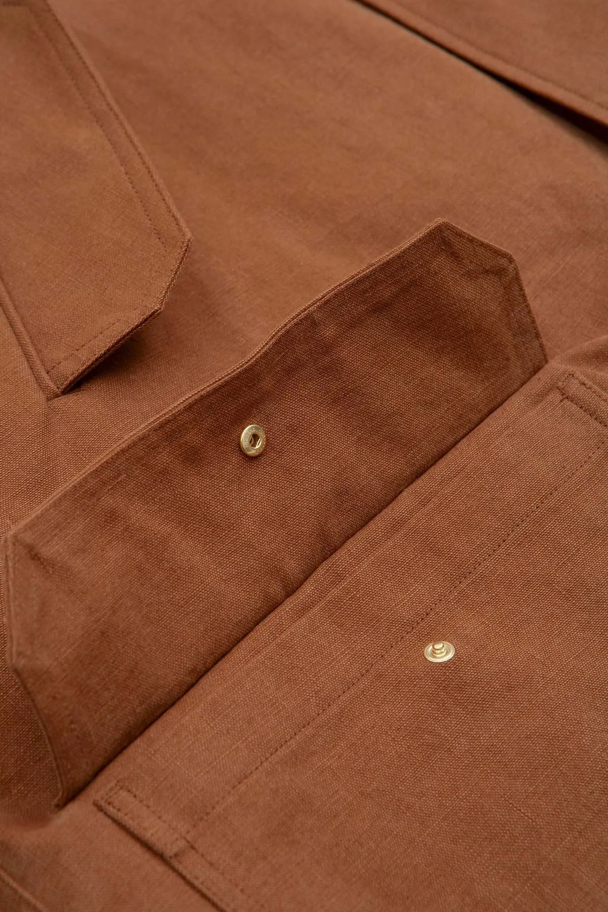 Washed Heavy Canvas Liner Coat - Brown