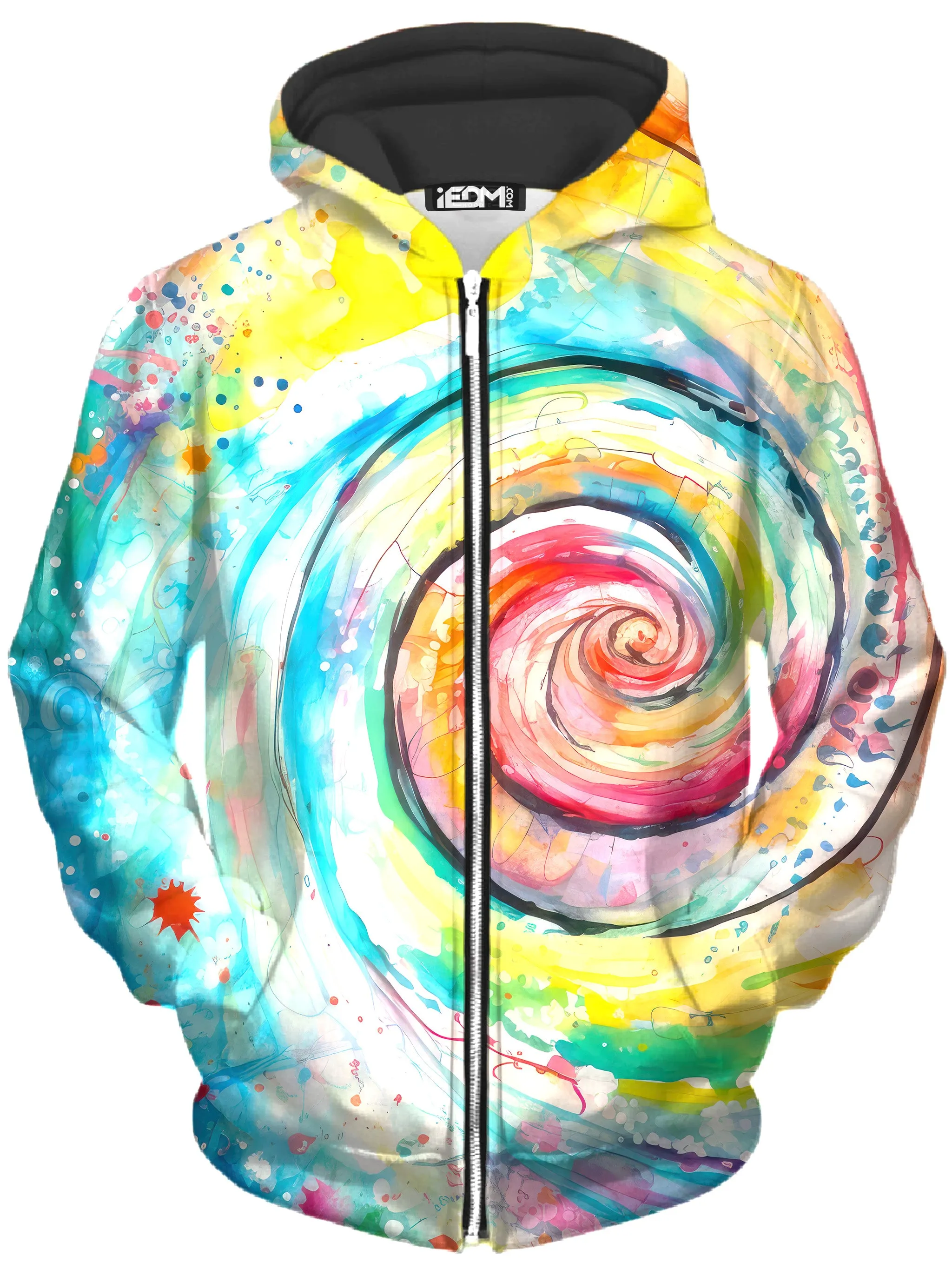 Water Color Swirl Unisex Zip-Up Hoodie