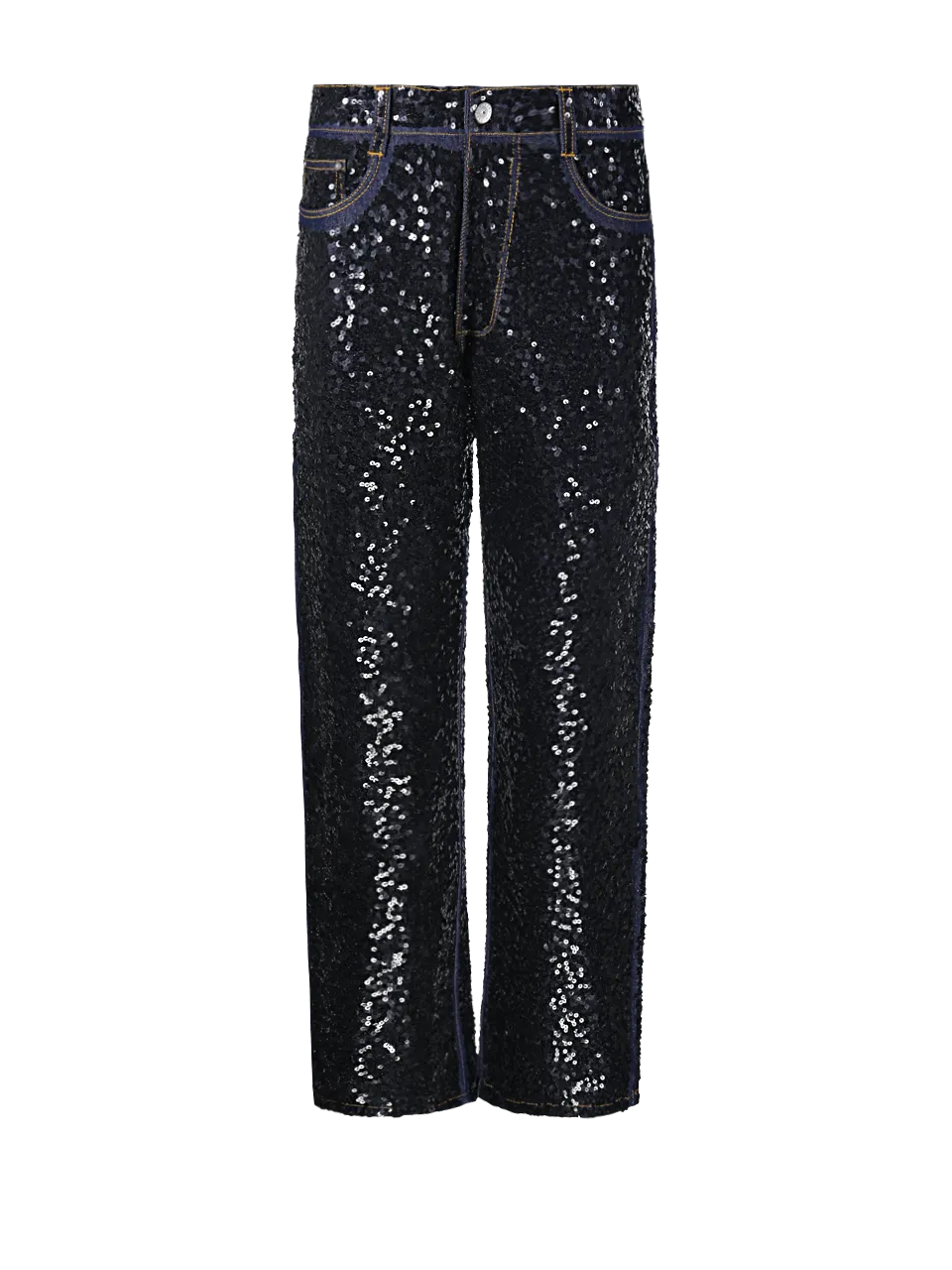 WOMAN PAROSH BLACK COTTON JEANS WITH PAILLETTES