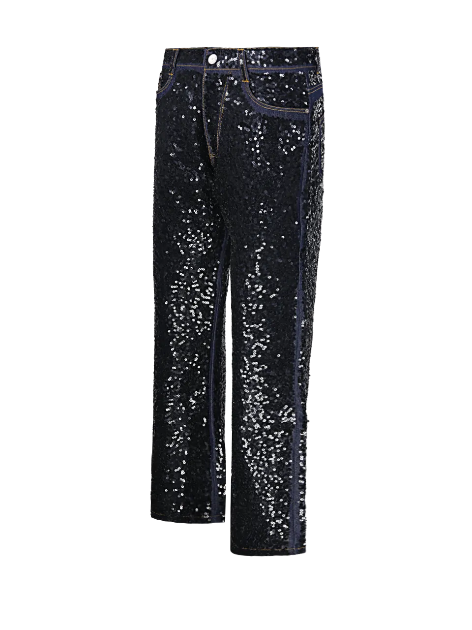 WOMAN PAROSH BLACK COTTON JEANS WITH PAILLETTES