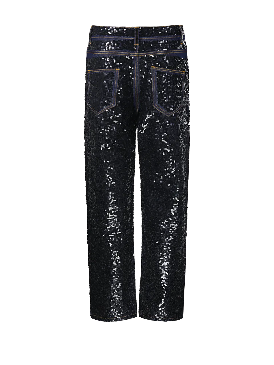 WOMAN PAROSH BLACK COTTON JEANS WITH PAILLETTES