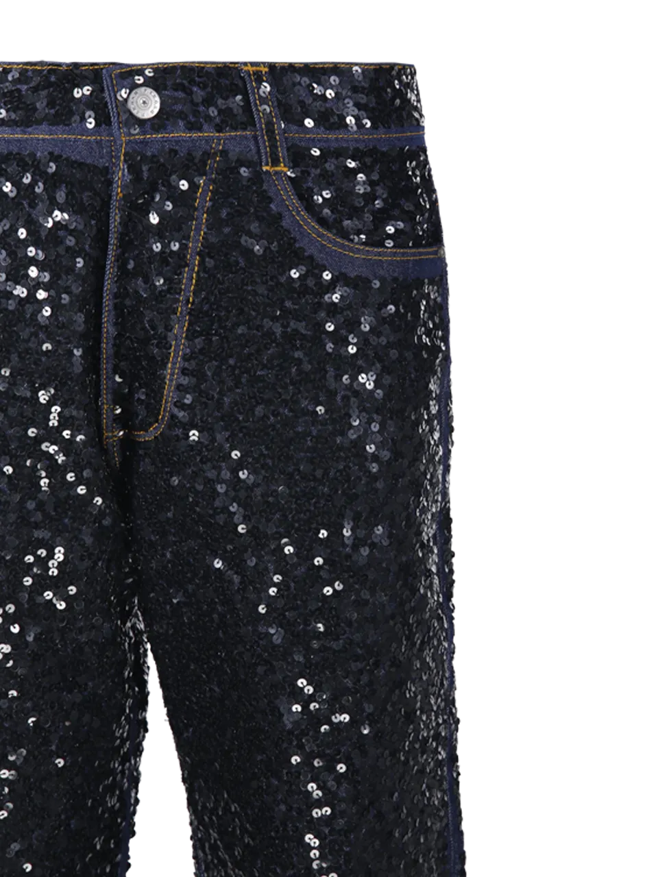 WOMAN PAROSH BLACK COTTON JEANS WITH PAILLETTES