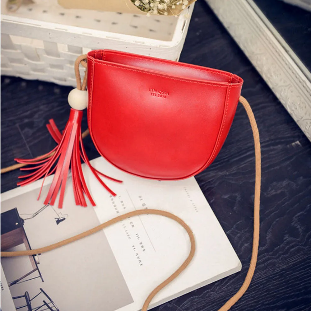 Women Tassel Handbag Shoulder Bags Purse Wallet Bolsa Feminina PU Leather Messenger Bag