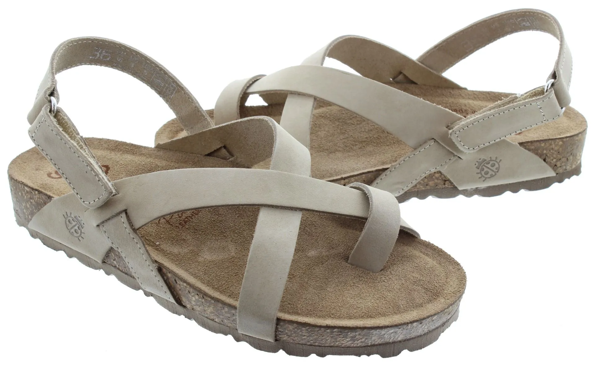 YOKONO Ladies Jerba 718 Toe Post Sandals In Sand